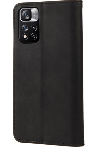 Cilt Touch Duygu Stand Cüzdan Renk Ekleme Telefon Kılıfı Deri Kapak Xiaomi Redmi Note 11 Pro 5g (Çin) (Mediatek)/note 11 Pro+ 5g-Black (Yurt Dışından) modelleri