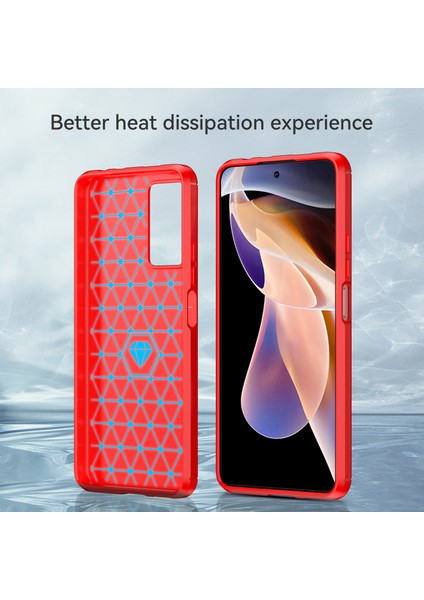 1.8mm Karbon Fiber Önleme Önleme Önleme Fırçalanmış Doku Xiaomi Redmi Için Esnek Tpu Damla Geçirmez Cep Telefonu Kapağı Not 11 Pro 5g (Çin) (Mediatek)/not 11 Pro+ 5g-Red (Yurt Dışından) fırsatları