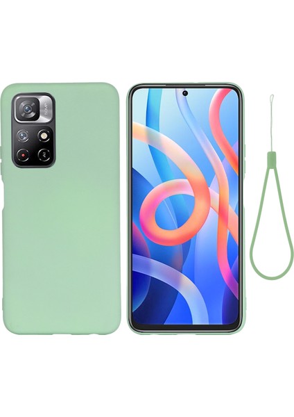 Yumuşak Sıvı Silikon Hafif Mikrofiber Astar Yastık Doku Xiaomi Redmi Için Koruyucu Kapak Not 11 5g (Çin) (Mediatek)/redmi Not 11T 5g/not 11S 5g-Green (Yurt Dışından)