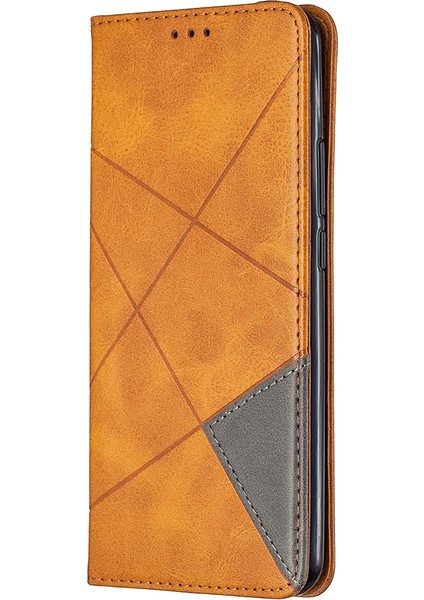 Xiaomi Redmi Için Geometrik Deri Deri Kabuğu 9-Sarı (Yurt Dışından) fiyatları