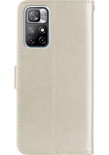 Cep Telefonu Kasası Rhinestone Dekoru Flip Pu Deri Manyetik Toka Kasası Xiaomi Için Uyumlu Not 11 /redmi Not 11T /not 11S Cüzdan Standı Baykuş Çiçeği Baskılı Telefon Kabuğu-Altın (Yurt Dışından) fiyatları