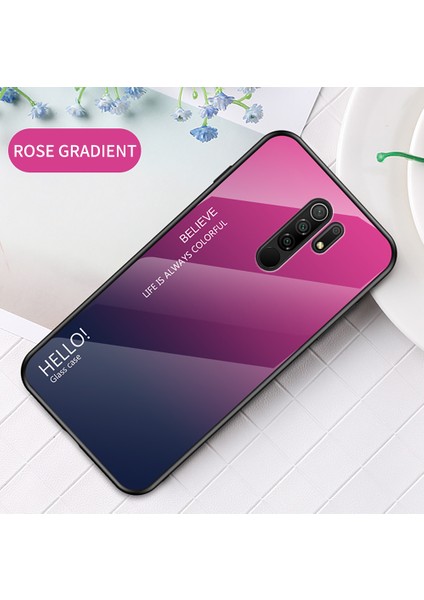 Xiaomi Redmi 9-Rose/mor Için Gradyan Renk Temsilli Cam+Pc+Tpu Combo Kılıf (Yurt Dışından) fiyatları