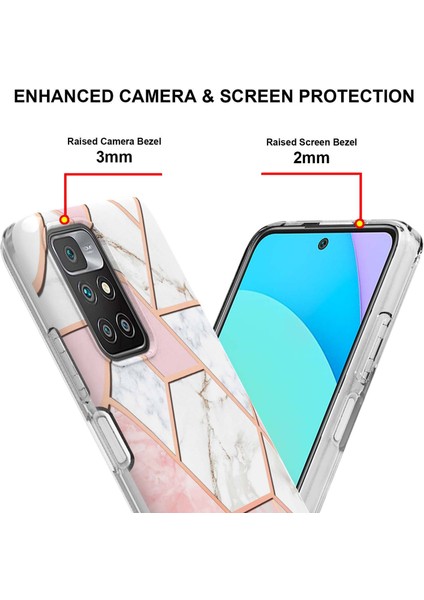 2.0mm Ultra Yetenekli Desen Baskı Imd Elektraplama Xiaomi Redmi Için Esnek Tpu Telefon Kılıf Kapağı Not 11 4g (Mediatek)/10 4g (2021)/10 2022 4g/10 Prime-Pink/beyaz (Yurt Dışından) fırsatları