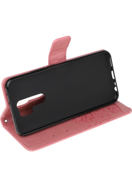 Baskı Ağacı Baykuş Cüzdan Deri Kılıfı Xiaomi Redmi 9-Pink Için (Yurt Dışından) fırsatları