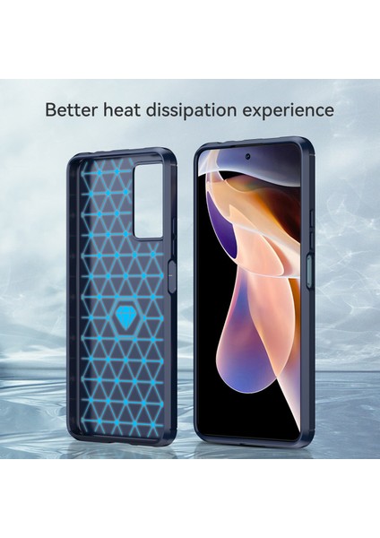 1.8mm Karbon Fiber Önleme Önleme Önleme Fırçalanmış Doku Xiaomi Redmi Için Esnek Tpu Damla Geçirmez Cep Telefonu Kapağı Not 11 Pro 5g (Çin) (Mediatek)/not 11 Pro+ 5g-Mavi (Yurt Dışından) fırsatları