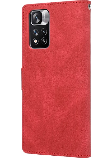 Manyetik Klasik Stil Deri Deri Cüzdan Kılıf Stand Standı Anti-Çizik Tam Koruyucu Telefon Kapağı Xiaomi Redmi Için Kayışlı Note 11 Pro 5g (Çin) (Mediatek)/note 11 Pro+ 5g-Red (Yurt Dışından) modelleri