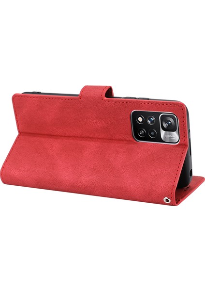 Manyetik Klasik Stil Deri Deri Cüzdan Kılıf Stand Standı Anti-Çizik Tam Koruyucu Telefon Kapağı Xiaomi Redmi Için Kayışlı Note 11 Pro 5g (Çin) (Mediatek)/note 11 Pro+ 5g-Red (Yurt Dışından) fırsatları