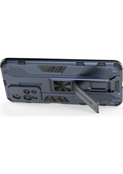 Kickstand Şok Geçirmez Çift Katman Sert Pc Yumuşak Tpu Hibrid Koruyucu Kapak Xiaomi Redmi Note 11 Pro 5g (Çin) (Mediatek)/11 Pro+ 5g-Mavi (Yurt Dışından) fırsatları