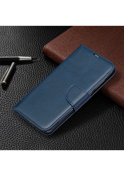 Cüzdan Stand Pu Deri Telefon Kılıfı Xiaomi Redmi Note 9/redmi 10X 4g-Blue (Yurt Dışından)