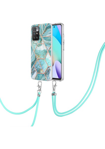 2.0mm Kalınlığında Mermer Ekleme Deseni Ultra Ince Ince Çift Taraflı Imd Elektro-Örtüşme Xiaomi Için Omuz Askılı Yumuşak Şok Geçirmez Tpu Kapağı Not 11 (Mediatek)/10 Prime-Blue (Yurt Dışından) fiyatları
