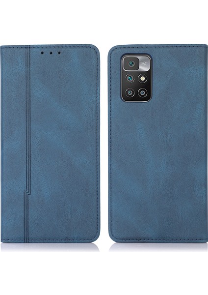 Pu Deri Deri Touch Duygu Çizgileri Baskılı Otomatik Absorbed Telefon Kılıfı Cüzdanlı Xiaomi Redmi Not 11 5g (Çin) (Mediatek)/redmi Not 11T 5g/not 11S 5g-Blue (Yurt Dışından)