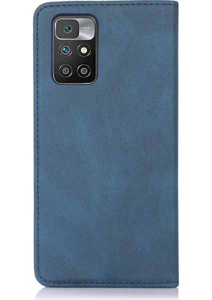 Pu Deri Deri Touch Duygu Çizgileri Baskılı Otomatik Absorbed Telefon Kılıfı Cüzdanlı Xiaomi Redmi Not 11 5g (Çin) (Mediatek)/redmi Not 11T 5g/not 11S 5g-Blue (Yurt Dışından)