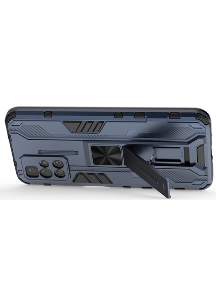 Hibrit Şok Geçirmez Ağır Hizmet Tipi Sert Pc Yumuşak Tpu Koruyucu Kasa Xiaomi Için Kickstand ile Not 11 4g (Mediatek)/redmi 10 4g (2021)/REDMI 10 2022 4g-Blue (Yurt Dışından) fırsatları