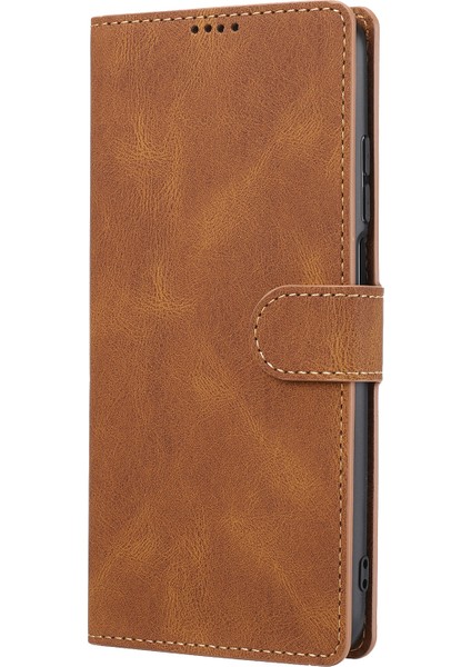 Manyetik Klasik Stil Pu Deri Cüzdan Kılıf Stand Standı Anti-Çizik Tam Koruyucu Telefon Kapağı Xiaomi Redmi Için Kayışlı Not 11 Pro 5g (Çin) (Mediatek)/note 11 Pro+ 5g-Brown (Yurt Dışından) fiyatları
