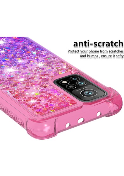 Glitter Pullar Quicksand Tasarım Tpu Telefon Koruyucu Kabuk Xiaomi Mi 10T Pro 5g/xiaomi Mi 10T 5g-Pink+Mor (Yurt Dışından)