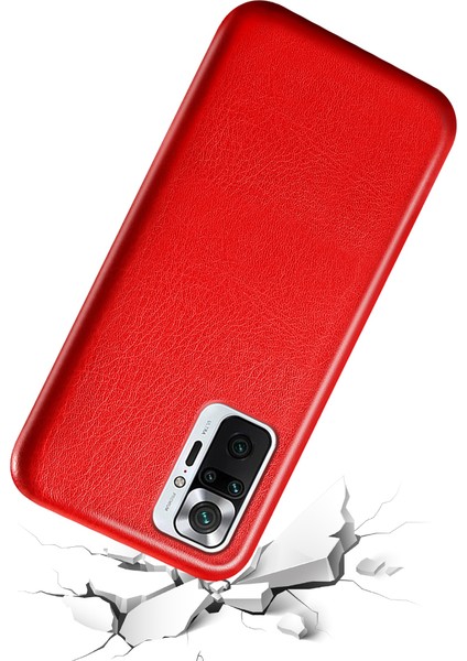 Çılgın At Doku Telefon Kılıfı Anti Scratch Deri Kaplamalı Pc Kabuğu Xiaomi Redmi Note 10 Pro 4g (Hindistan)/note 10 Pro 4g (Global)/note 10 Pro Max-Red (Yurt Dışından) fırsatları
