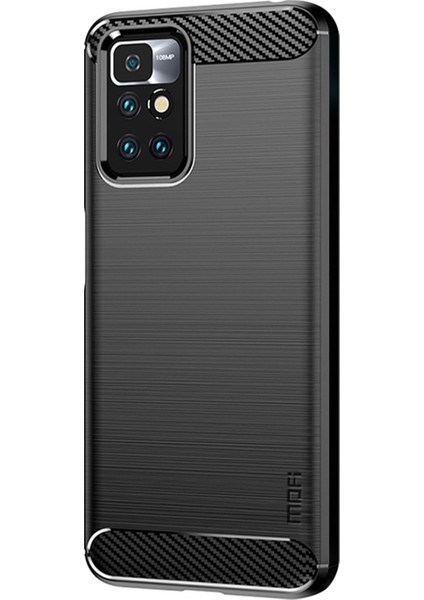 Fırçalanmış Karbon Fiber Yüzey Yumuşak Tpu Xiaomi Redmi Için Telefon Geri Kılıf Not 11 4g (Mediatek)/10 4g (2021)/10 2022 4g/10 Prime-Black (Yurt Dışından)