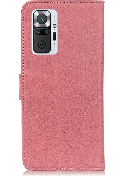 Khazneh Manyetik Toka Tasarım Cüzdanı Pu Deri Telefon Standı Kabuklu Xiaomi Redmi Note 10 Pro-Pink Için (Yurt Dışından)