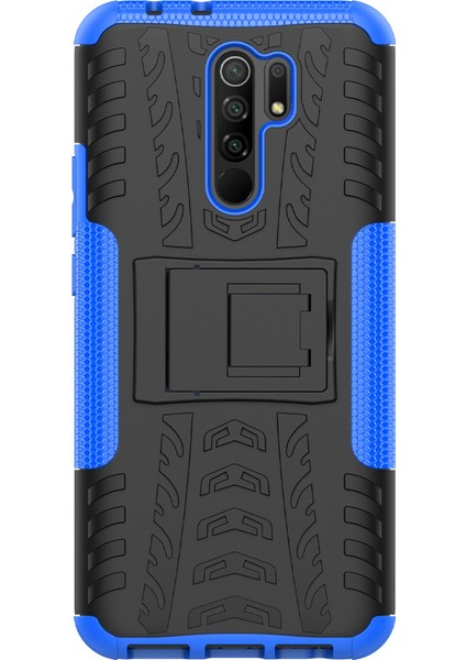 Xiaomi Redmi 9-Blue Için Kickstand Koruyucu Kabuklu Anti-Slip Pc+Tpu Kapak (Yurt Dışından)