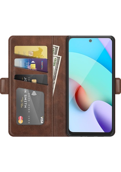 Pu Deri Tam Koruma Cüzdan Kapak Stand Kılıfı Xiaomi Redmi Için Manyetik Çift Tokalı 10 Prime/redmi 10-Coffee (Yurt Dışından) fırsatları