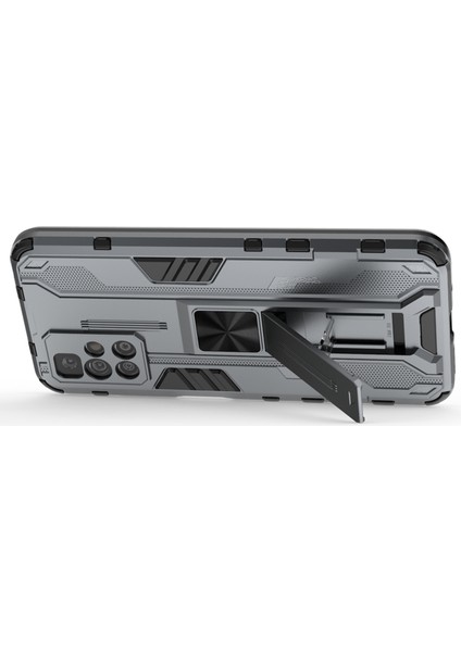 Hibrit Şok Geçirmez Ağır Hizmet Tipi Sert Pc Yumuşak Tpu Koruyucu Kasa Xiaomi Redmi Için Kickstand ile Not 11 4g (Mediatek)/redmi 10 4g (2021)/REDMI 10 2022 4g-Grey (Yurt Dışından) fırsatları