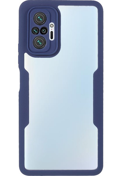 Anti-Drop Tam Koruma Pet Ekran Filmi+Acrililik+Tpu Telefon Kılıfı Xiaomi Redmi Note 10 Pro 4g (Hindistan)/note 10 Pro 4g (Global)/note 10 Pro Maks-Mavi (Yurt Dışından)