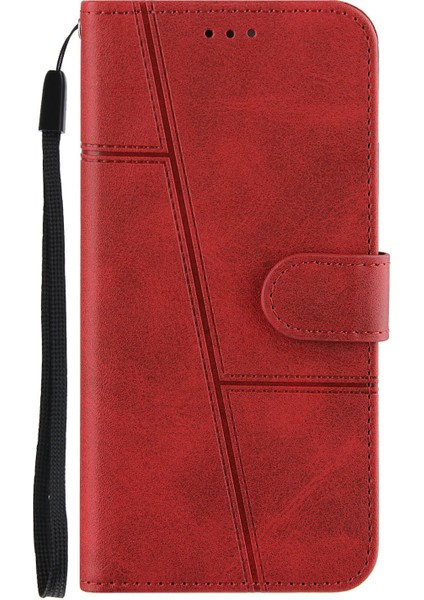Çizgiler Basılı Premium Pu Deri Cüzdan Stand Xiaomi Için Bilek Kayışı ile Flip Koruyucu Telefon Kılıfı Not 11 4g (Mediatek)/10 4g (2021)/10 2022 4g/10 Prime-Red (Yurt Dışından) fiyatları
