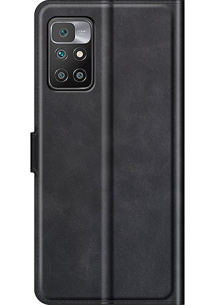 Folio Flip Manyetik Toka Deri Telefon Kılıfı Cüzdan Stand Kapağı Xiaomi Redmi Not 11 4g (Mediatek)/redmi 10 4g (2021)/REDMI 10 2022 4g/redmi 10 Prime-Black (Yurt Dışından) modelleri