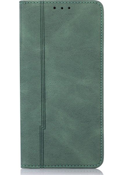 Çizgiler Pu Deri Deri Touch Flip Kılıf Xiaomi Için Redmi Için Tasarım Telefon Kapağı Not 11 4g (Mediatek)/redmi 10 4g (2021)/REDMI 10 2022 4g/10 Prime-Green (Yurt Dışından)