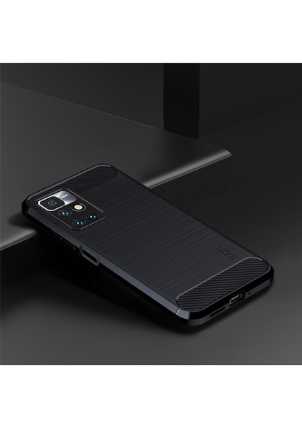 Fırçalanmış Karbon Fiber Yüzey Yumuşak Tpu Xiaomi Redmi Için Telefon Geri Kılıf Not 11 4g (Mediatek)/10 4g (2021)/10 2022 4g/10 Prime-Blue (Yurt Dışından) fırsatları