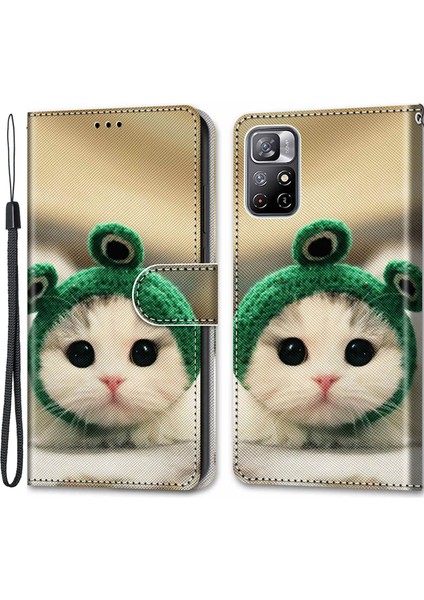 Desen Baskı Iyi Korunmuş Manyetik Kapanma Stand Cüzdan Pu Deri+Tpu Telefon Kapağı Xiaomi Redmi Için Kayış ile Not 11 5g (Çin) (Mediatek)/redmi Note 11T 5g/redmi Note 11S 5g (Yurt Dışından)