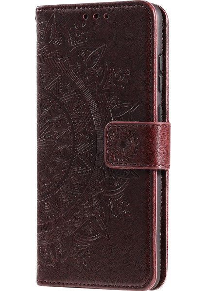 Basılı Mandala Çiçek Cüzdan Deri Kılıf Xiaomi Poco X3 Nfc/poco X3/x3 Pro-Brown (Yurt Dışından)