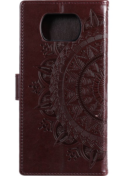 Basılı Mandala Çiçek Cüzdan Deri Kılıf Xiaomi Poco X3 Nfc/poco X3/x3 Pro-Brown (Yurt Dışından)