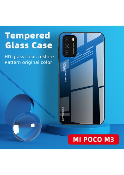 Xiaomi Poco M3 Pc+Tpu Combo Kapak Mavisi/siyah Için (Yurt Dışından)