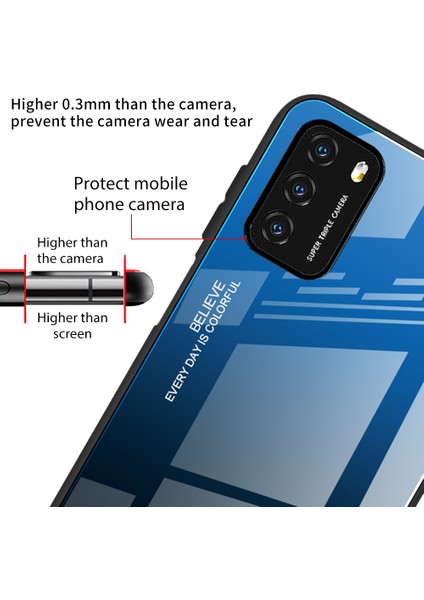 Xiaomi Poco M3 Pc+Tpu Combo Kapak Mavisi/siyah Için (Yurt Dışından)