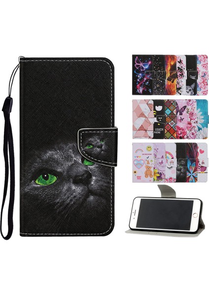 Desen Baskı Stand Cüzdan Deri Kılıfı Xiaomi Redmi Note 9/redmi 10X 4g-Cat (Yurt Dışından)