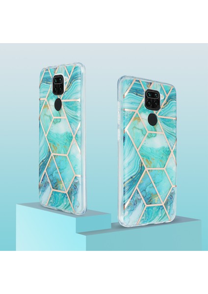 Mermer Ekleme Deseni Elektrokaplatma Imd (2.0mm) Xiaomi Redmi Için Tpu Telefon Kapağı Not 9/redmi 10X 4g (Yurt Dışından) fiyatları