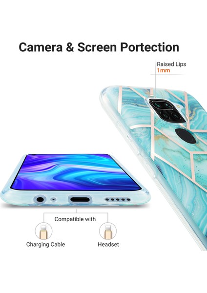 Mermer Ekleme Deseni Elektrokaplatma Imd (2.0mm) Xiaomi Redmi Için Tpu Telefon Kapağı Not 9/redmi 10X 4g (Yurt Dışından) fırsatları