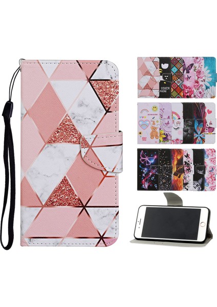 Desen Baskı Stand Cüzdan Deri Kılıfı Xiaomi Redmi Note 9/redmi 10X 4g Mermer Desen (Yurt Dışından)