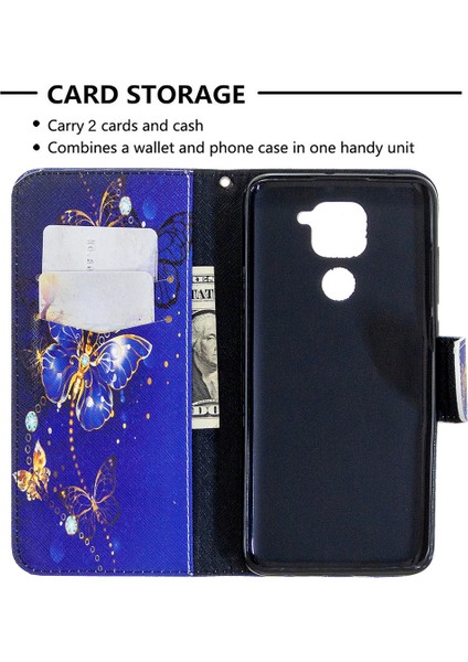 Desen Baskı Cüzdan Stand Deri Kabuğu Xiaomi Redmi Note 9/redmi 10X 4g-Prretty Butterfly (Yurt Dışından) modelleri