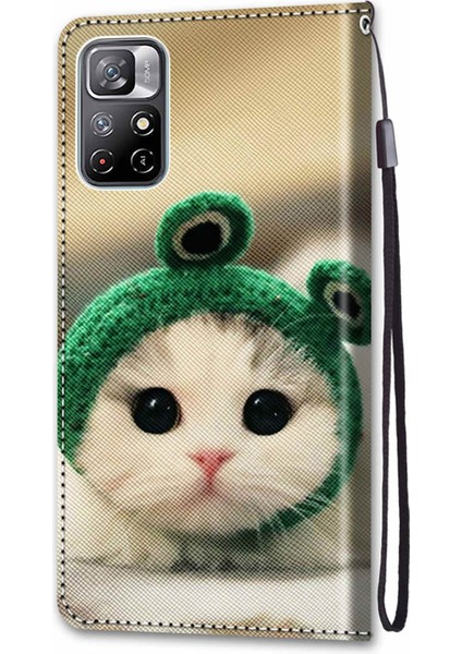 Desen Baskı Iyi Korunmuş Manyetik Kapanma Stand Cüzdan Pu Deri+Tpu Telefon Kapağı Xiaomi Redmi Için Kayış ile Not 11 5g (Çin) (Mediatek)/redmi Note 11T 5g/redmi Note 11S 5g (Yurt Dışından)