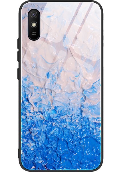 Mermer Doku Temperli Cam Geri+Xiaomi Redmi 9A-DL07 Için Tpu Combo Kılıf (Yurt Dışından)