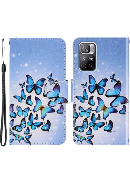 Xiaomi Redmi Için Not 11 5g (Çin) (Mediatek)/not 11T 5g/not 11S 5g Desen Baskı Çapraz Doku Pu Deri Cüzdan Kılıf Kılıflı Kılıflı (Yurt Dışından)