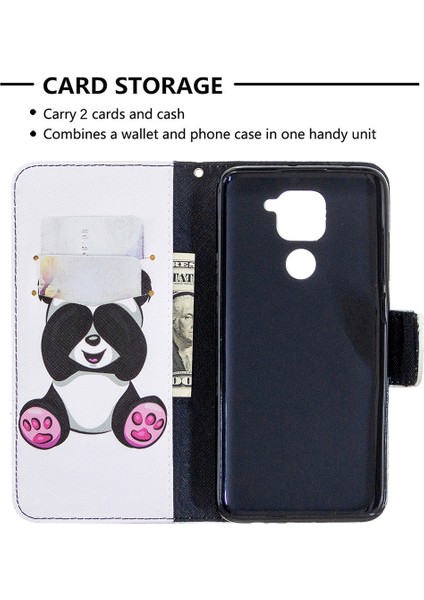 Desen Baskı Cüzdan Stand Deri Kabuğu Xiaomi Redmi Note 9/redmi 10X 4g-Panda (Yurt Dışından) modelleri