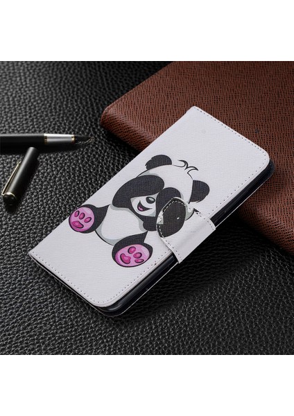 Desen Baskı Cüzdan Stand Deri Kabuğu Xiaomi Redmi Note 9/redmi 10X 4g-Panda (Yurt Dışından) fırsatları