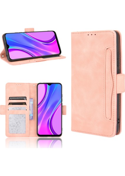 Pu Deri Cüzdan Stand Kapak Kılıfı Xiaomi Redmi 9 (Hindistan)/xiaomi Redmi 9c/redmi 9c Nfc/redmi 10A-PINK (Yurt Dışından)