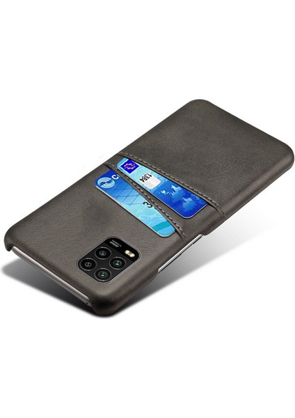 Çift Kart Yuvaları ile Pu Deri Kaplamalı Xiaomi Mi 10 Lite 5g-Black Için (Yurt Dışından)