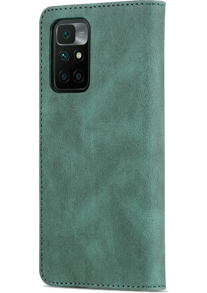 Cüzdan Standı Deri Kasa Foli Flip Telefon Vaka Koruyucusu Xiaomi Redmi Not 11 4g (Mediatek)/10 4g (2021)/10 2022 4g/10 Prime-Green (Yurt Dışından) modelleri