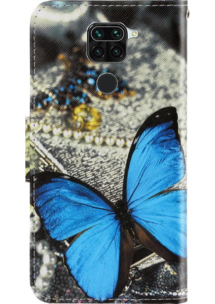 Desen Baskı Kapağı Xiaomi Redmi Için Manyetik Deri Cüzdan Kılıfı Not 9/10X 4g-Blue (Yurt Dışından) fırsatları