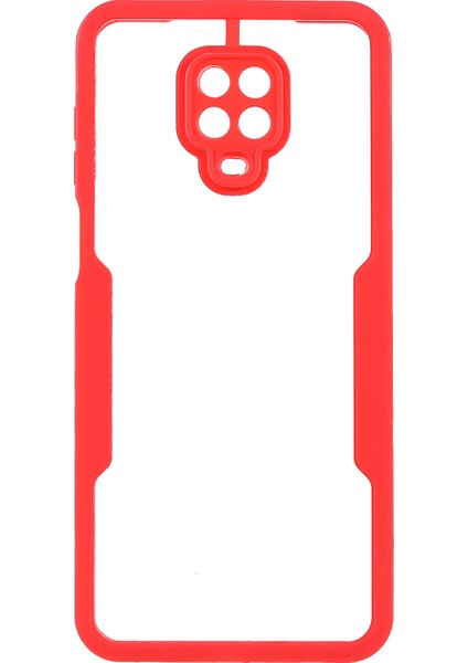 Her Şey Dahil Pet Ekran Koruyucu+Akrilik Arka Panel+Tpu Çerçeve Koruyucu Kılıf Xiaomi Redmi Note 9 Pro Max/note 9s/not 9 Pro-Kırmızı (Yurt Dışından)